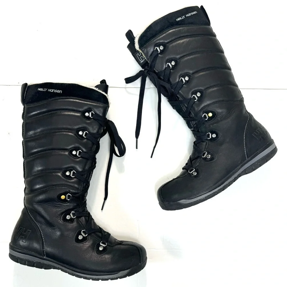 Helly Hansen Skuld 3 Leather Winter Shearling Boot in Black Size 6.5